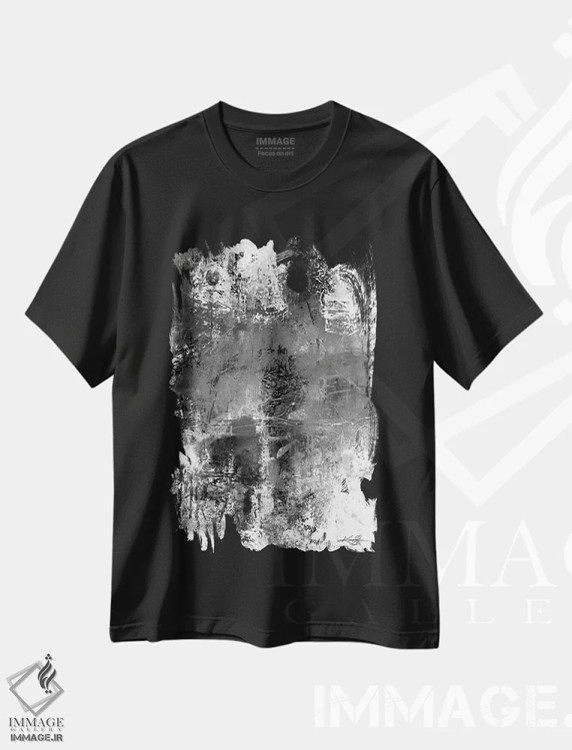 تیشرت مشکی طرح دار هارمونی رنگ ها VII-II اثر کتی مورتون استنیون | immage.ir