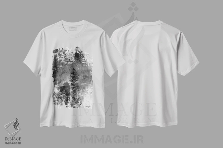 تیشرت سفید طرح دار هارمونی رنگ ها VII-II اثر کتی مورتون استنیون | فروشگاه ایماژ