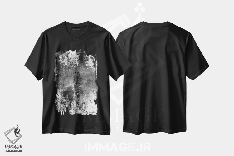 تیشرت مشکی طرح دار هارمونی رنگ ها VII-II اثر کتی مورتون استنیون | immage.ir