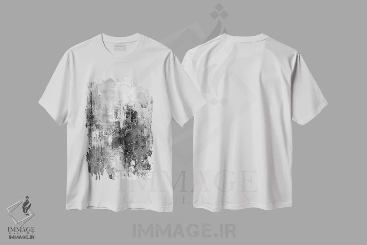 تیشرت سفید طرح دار هارمونی رنگ ها VIII-II اثر کتی مورتون استنیون | immage.ir