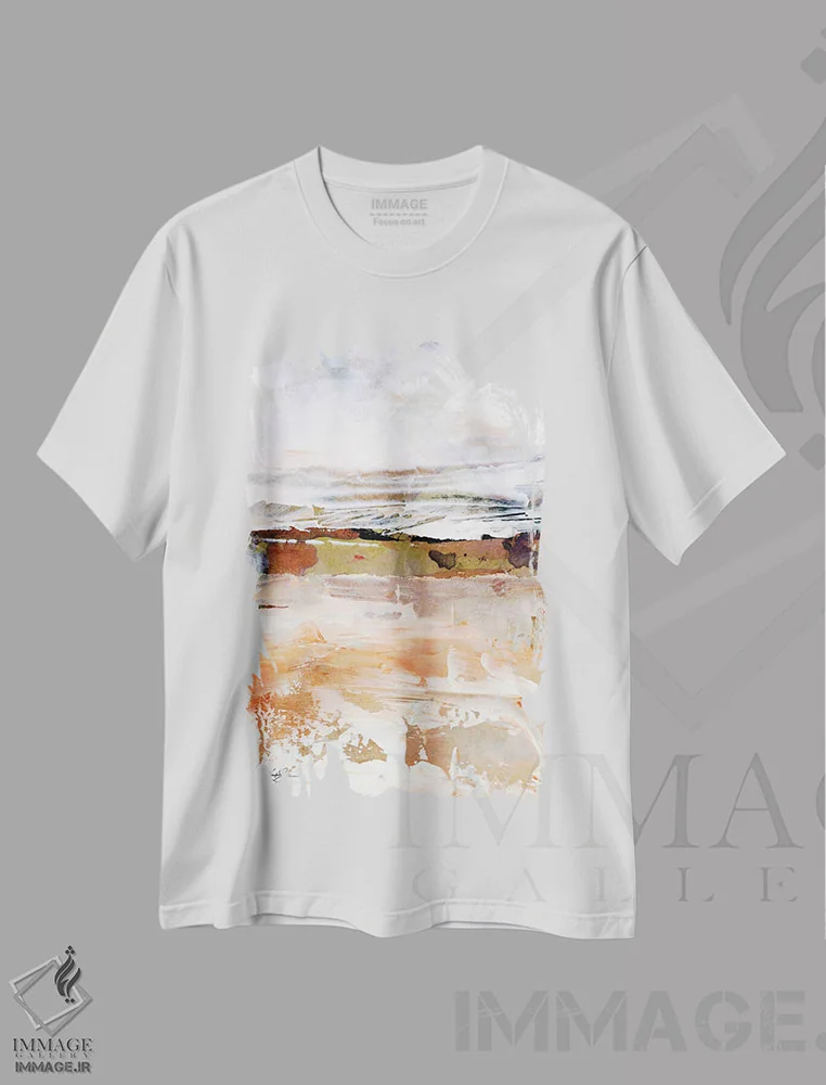 تیشرت سفید طرح دار رؤیاهای آرام LXIII، آبستره اثر کتی مورتون استنیون | immage.ir