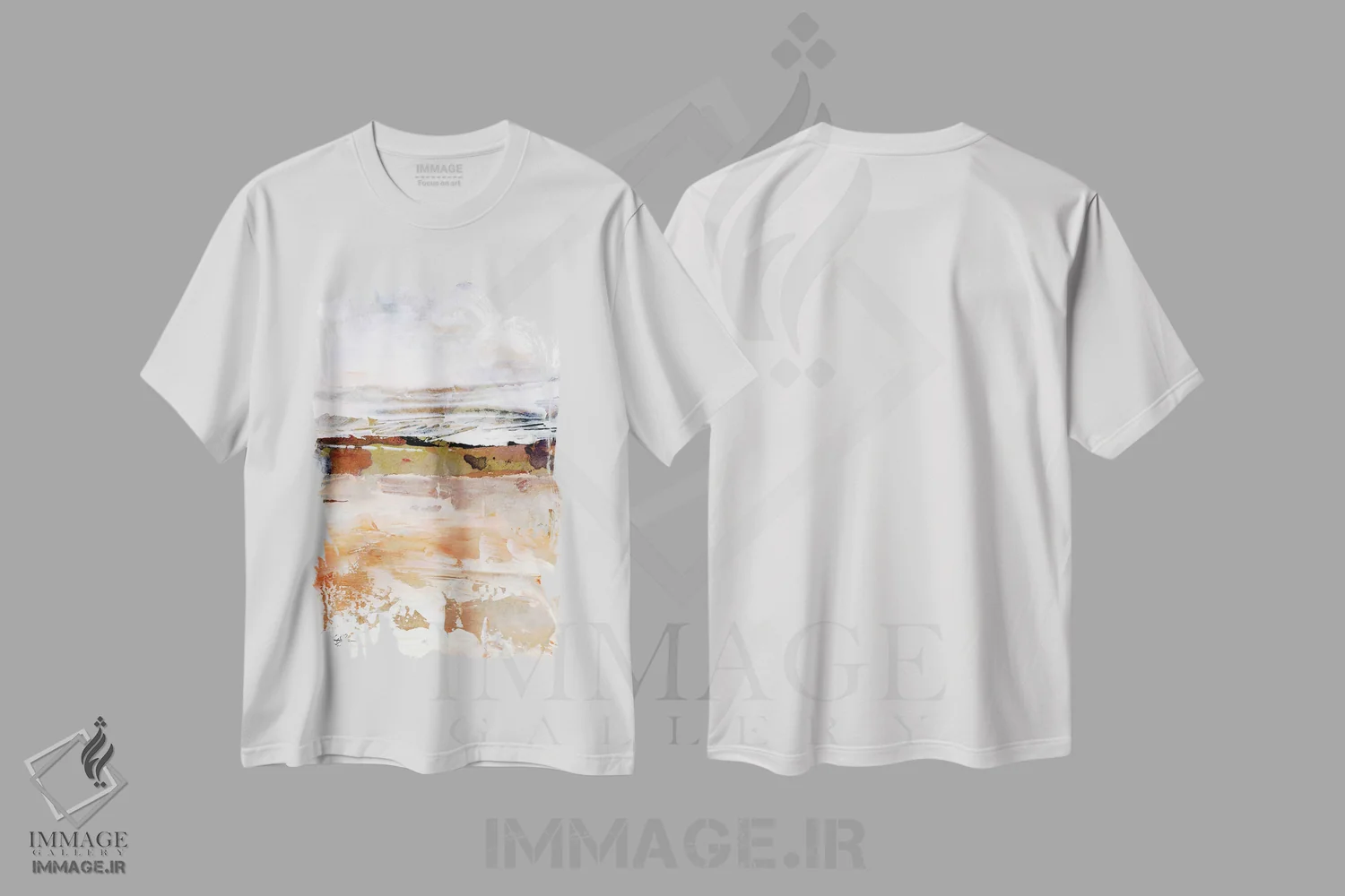 تیشرت سفید طرح دار رؤیاهای آرام LXIII، آبستره اثر کتی مورتون استنیون | immage.ir