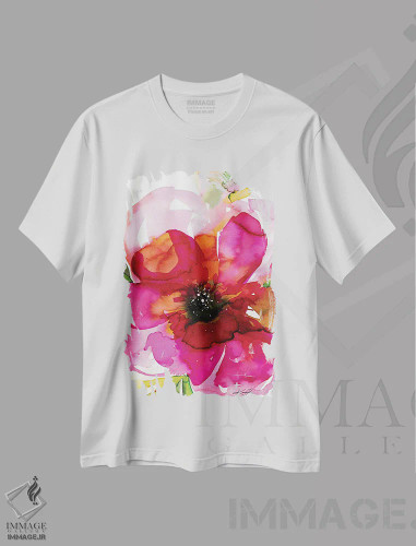 تیشرت سفید طرح دار افسون گل ها یک، دکور معاصر اثر کتی مورتون استنیون | فروشگاه ایماژ