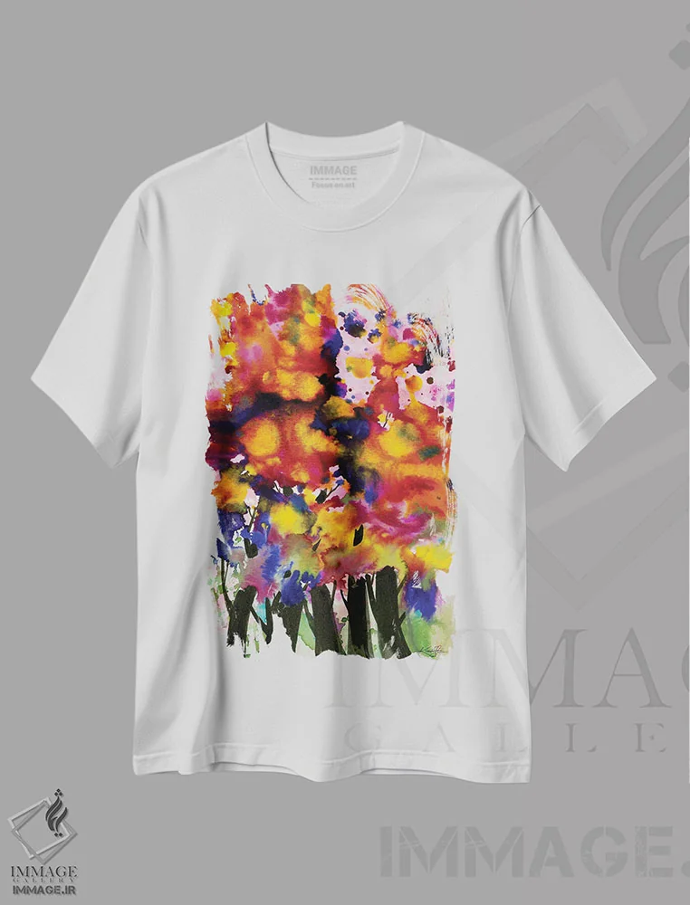 تیشرت سفید طرح دار آواز درختان بیست وهشتم، دکور معاصر اثر کتی مورتون استنیون | immage.ir
