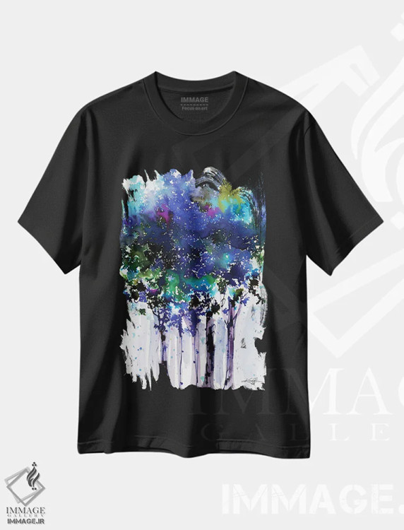 تیشرت مشکی طرح دار آواز درختان یازدهم، دکور معاصر اثر کتی مورتون استنیون | immage.ir