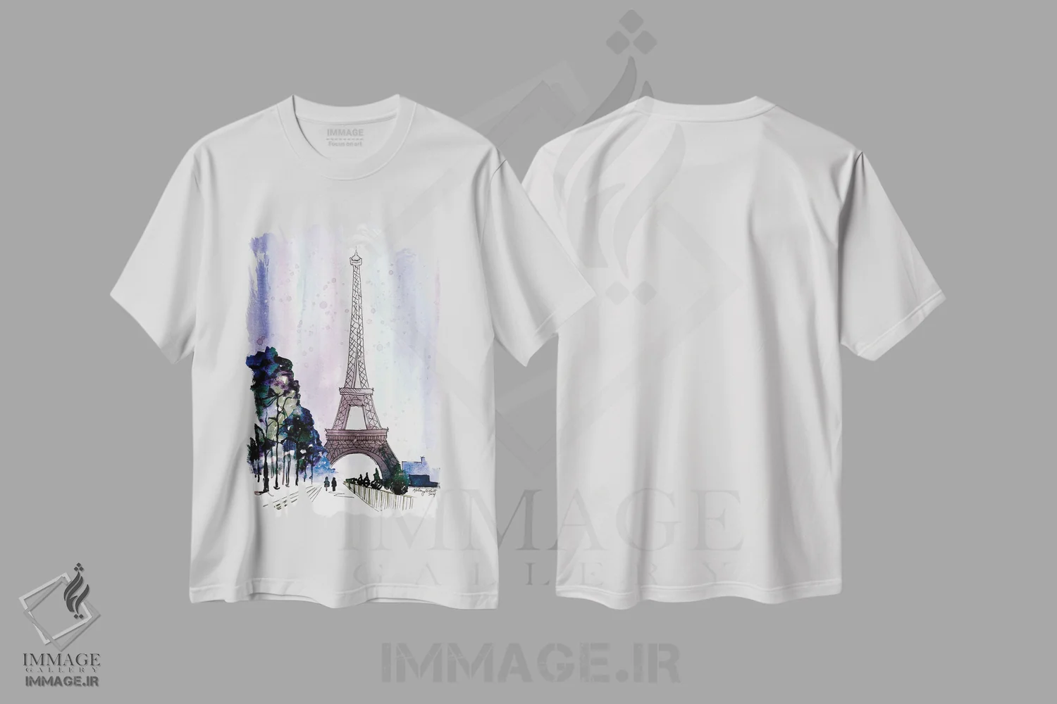 تیشرت سفید طرح دار پاریس در زمستان، تزئینی اثر کلسی مک نت | immage.ir