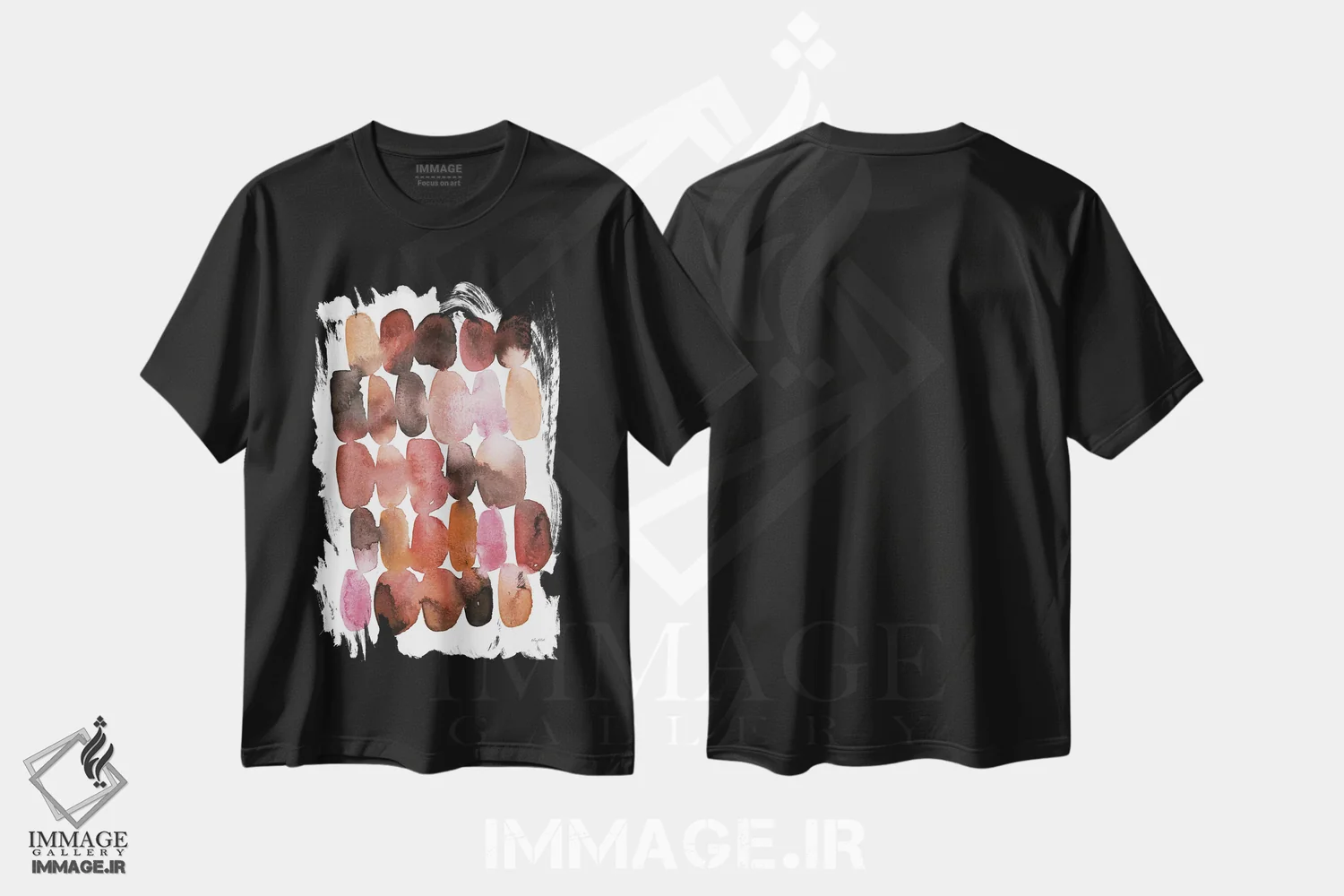 تیشرت مشکی طرح دار انتزاعی قرمز یک اثر کلسی مک نت | immage.ir