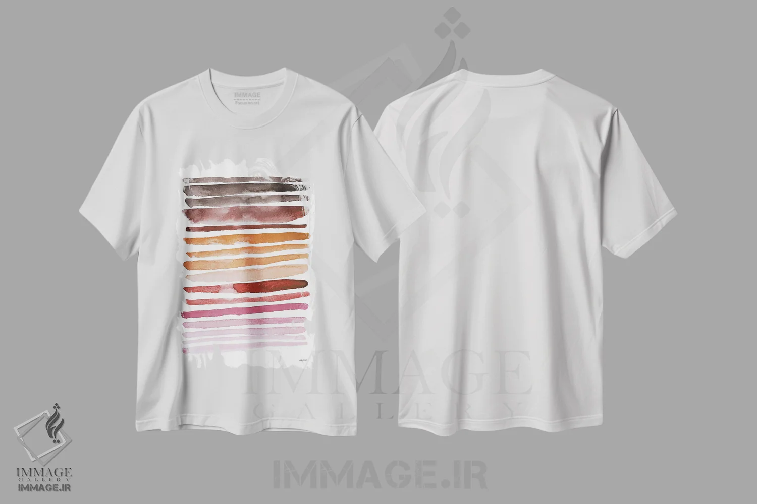 تیشرت سفید طرح دار انتزاعی قرمز دو اثر کلسی مک نت | immage.ir