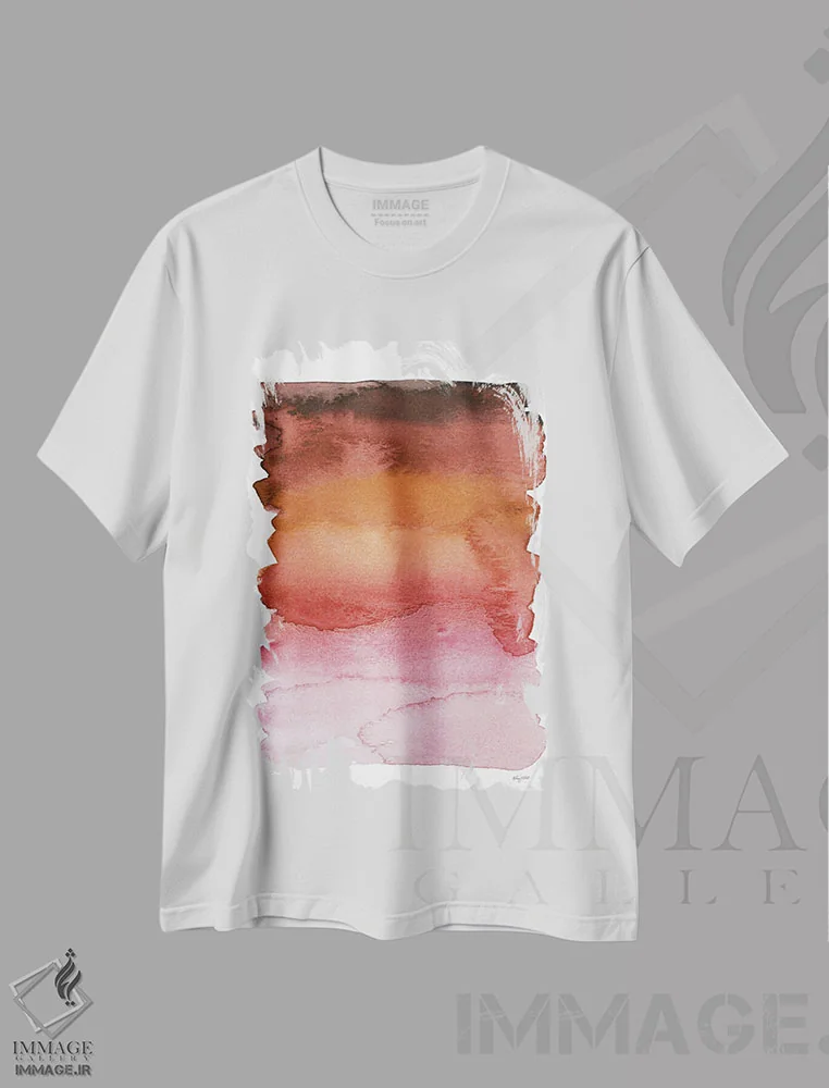 تیشرت سفید طرح دار انتزاعی قرمز چهار اثر کلسی مک نت | immage.ir