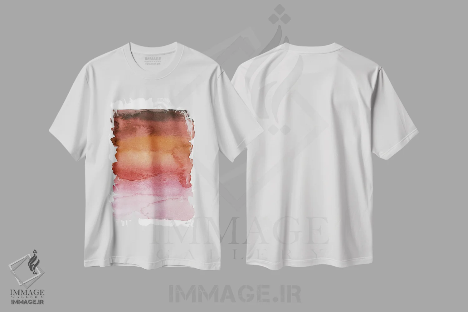 تیشرت سفید طرح دار انتزاعی قرمز چهار اثر کلسی مک نت | immage.ir