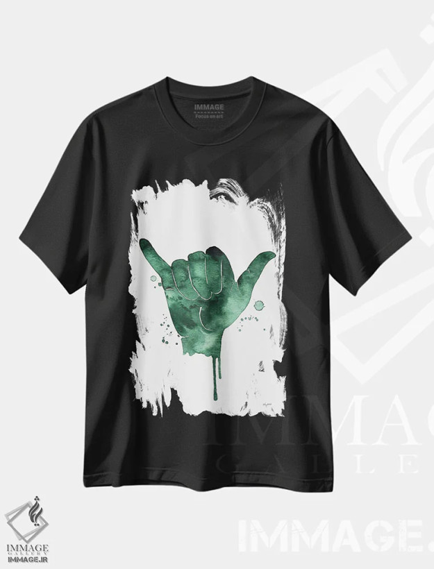 تیشرت مشکی طرح دار شاکا، تزئینی اثر کلسی مک نت | فروشگاه ایماژ