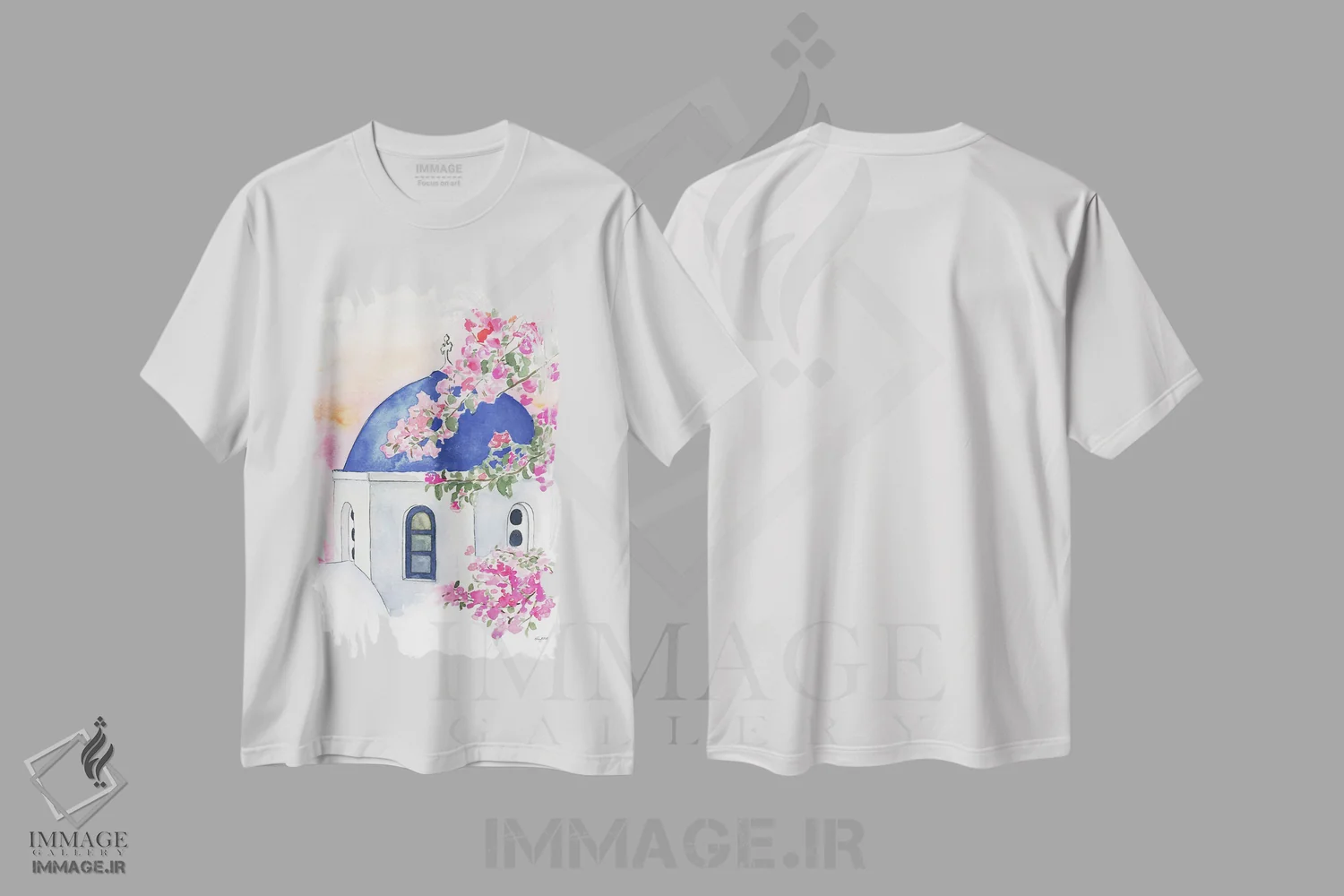 تیشرت سفید طرح دار سانتورینی، تزئینی اثر کلسی مک نت | immage.ir