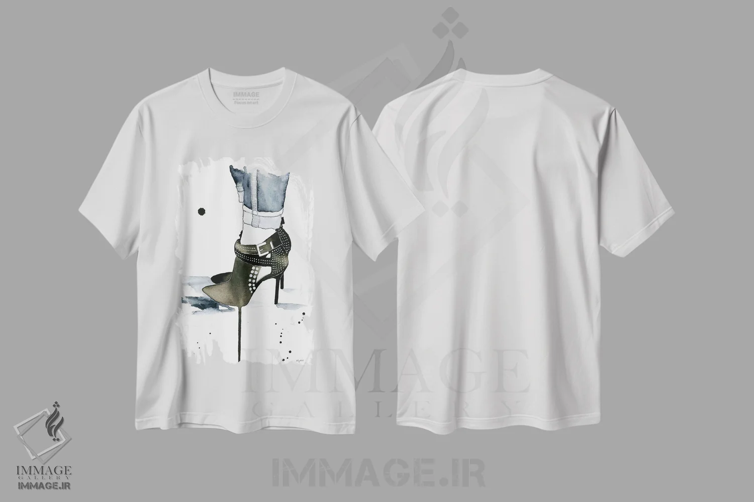 تیشرت سفید طرح دار میخ کوب شده، تزئینی اثر کلسی مک نت | فروشگاه ایماژ