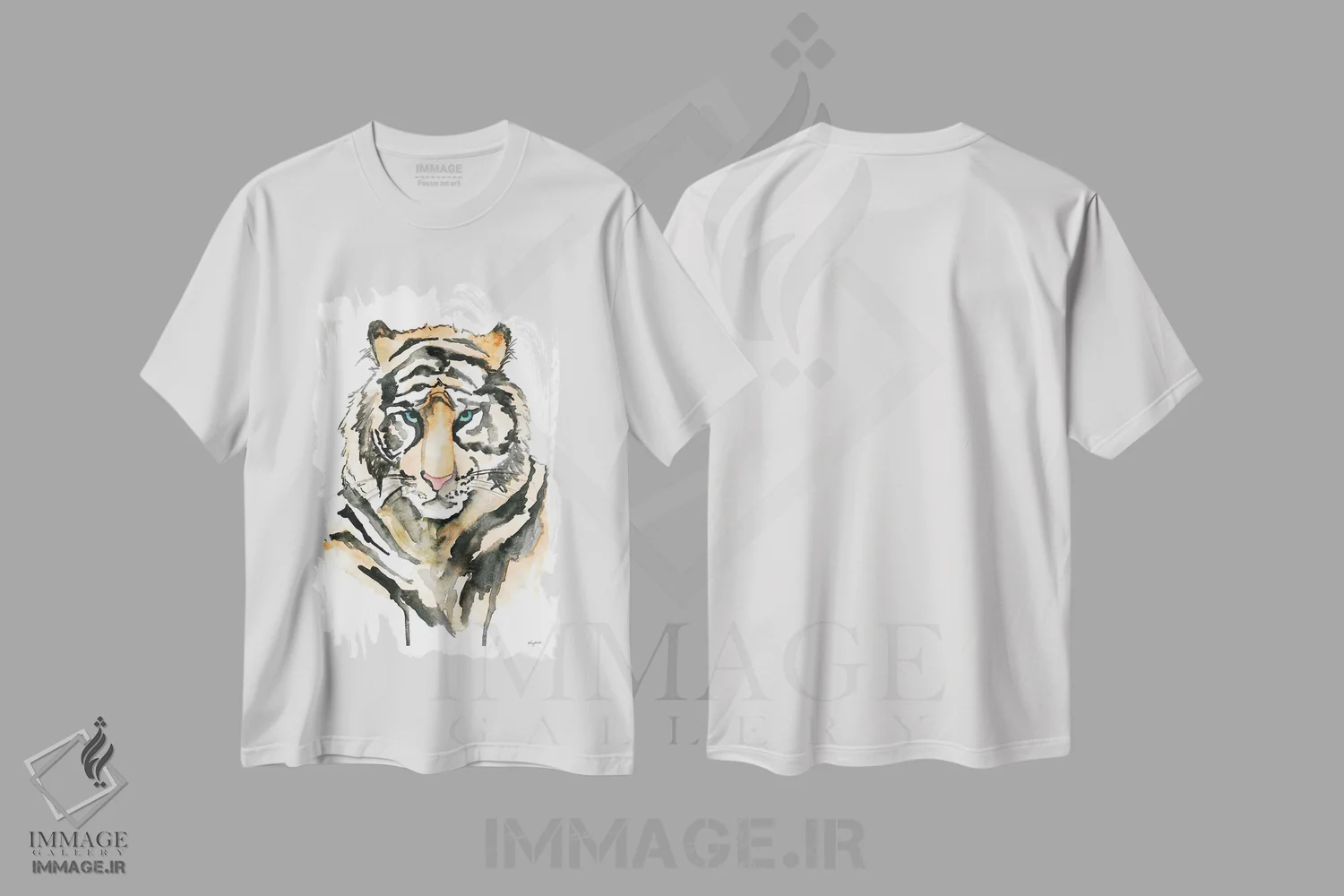 تیشرت سفید طرح دار ببر، تزئینی اثر کلسی مک نت | فروشگاه ایماژ