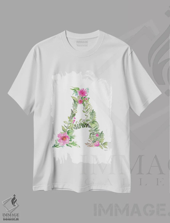 تیشرت سفید طرح دار حرف A گیاهی، تزئینی اثر کلسی مک نت | immage.ir