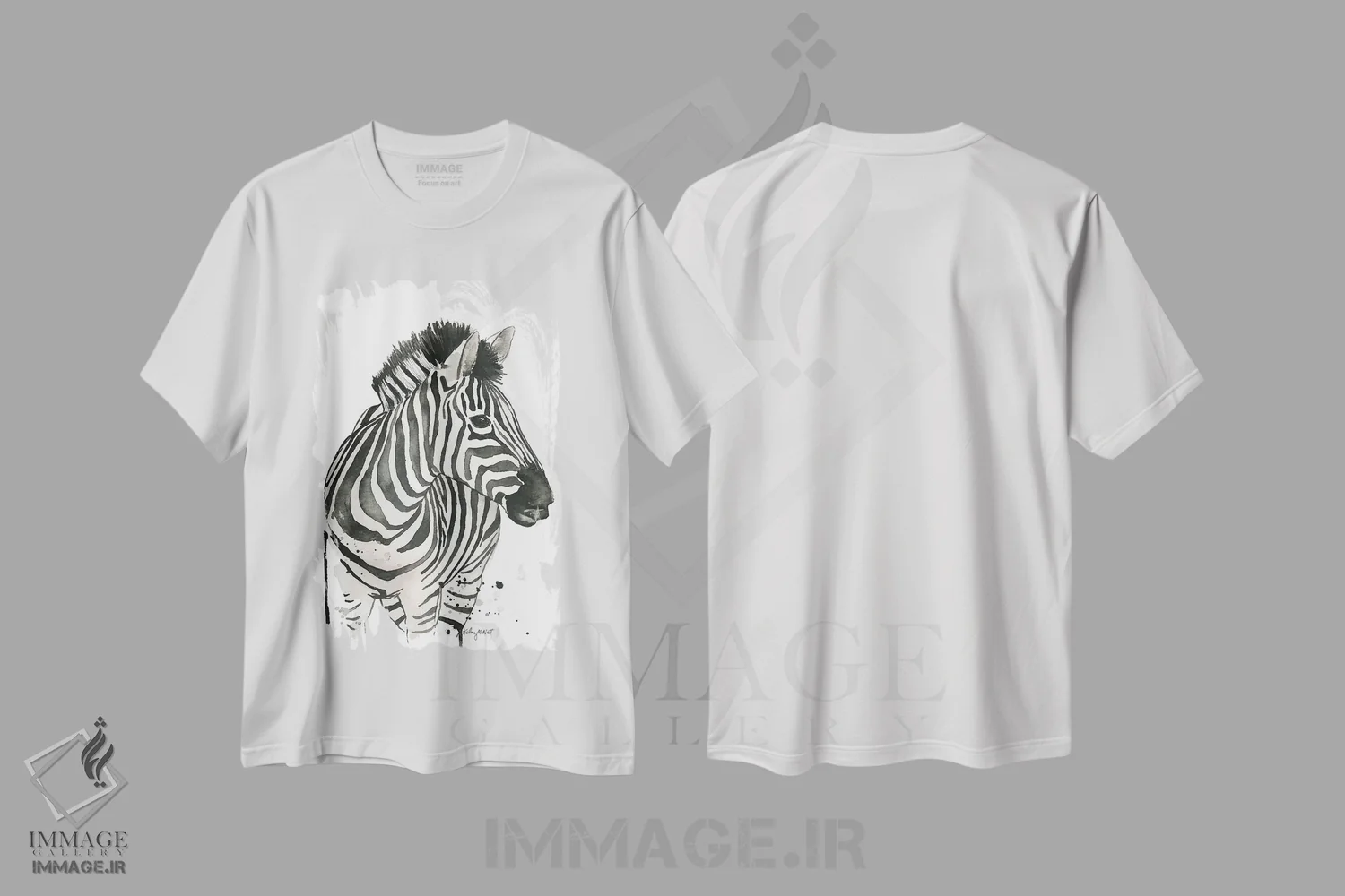 تیشرت سفید طرح دار گورخر، تزئینی اثر کلسی مک نت | فروشگاه ایماژ