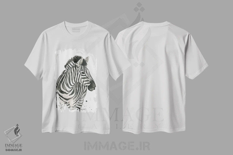 تیشرت سفید طرح دار گورخر، تزئینی اثر کلسی مک نت | فروشگاه ایماژ