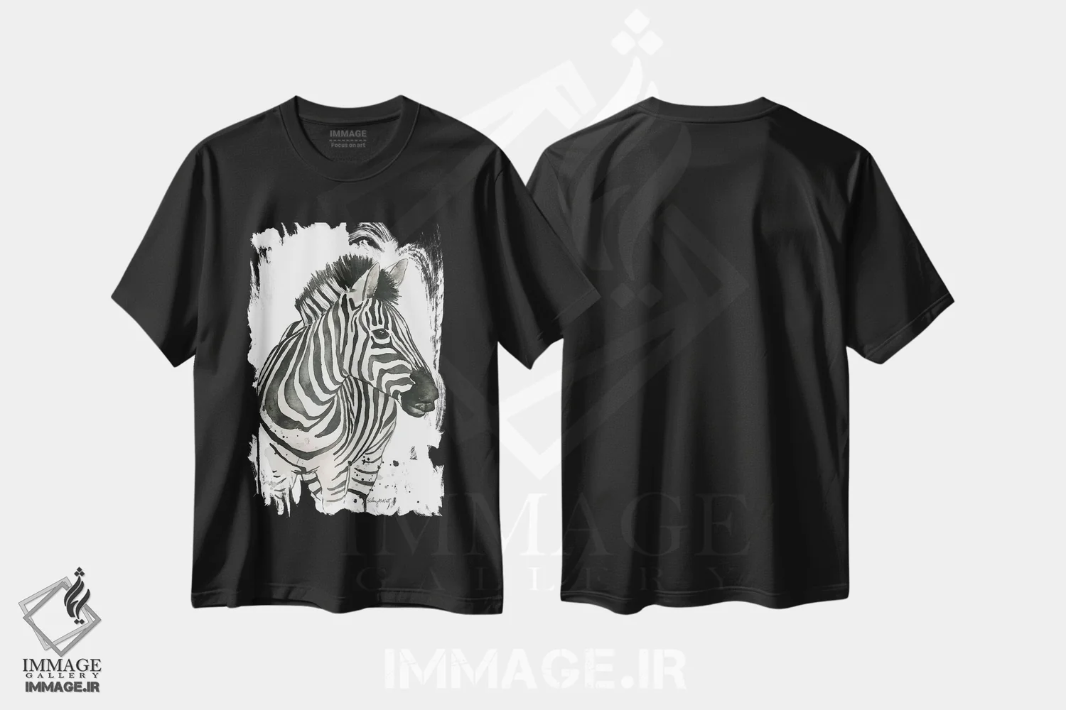 تیشرت مشکی طرح دار گورخر، تزئینی اثر کلسی مک نت | immage.ir
