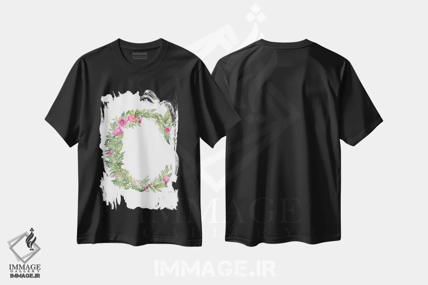 تیشرت مشکی طرح دار حرف C گیاهی، تزئینی اثر کلسی مک نت | immage.ir