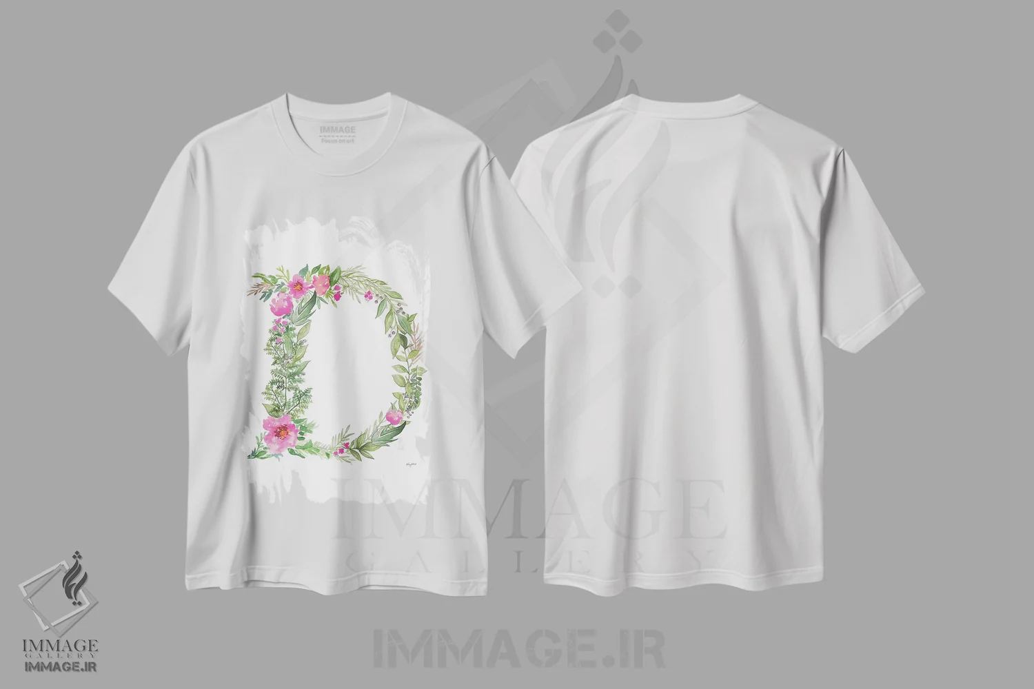 تیشرت سفید طرح دار حرف D گیاهی، تزئینی اثر کلسی مک نت | immage.ir