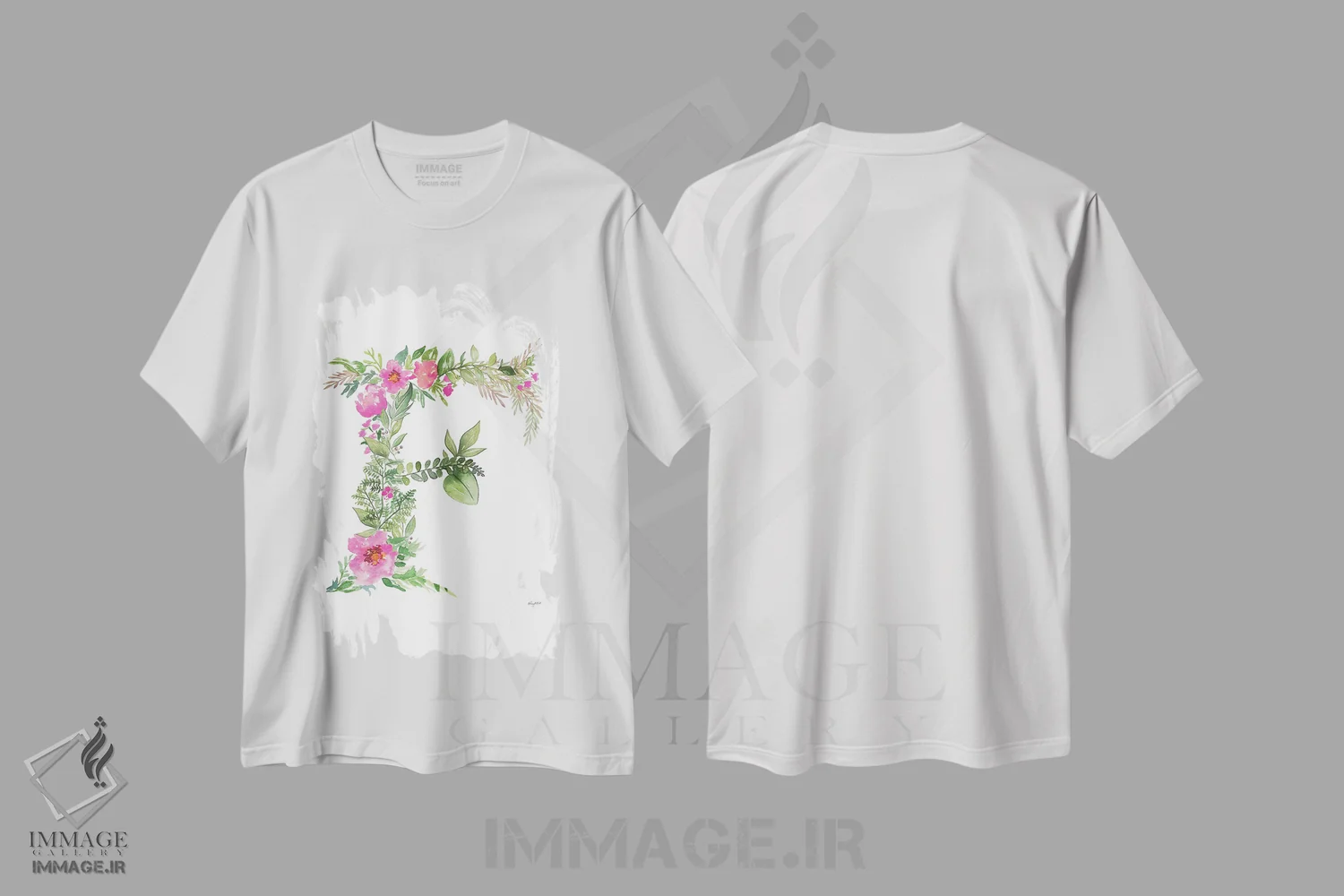 تیشرت سفید طرح دار حرف F گیاهی، تزئینی اثر کلسی مک نت | immage.ir