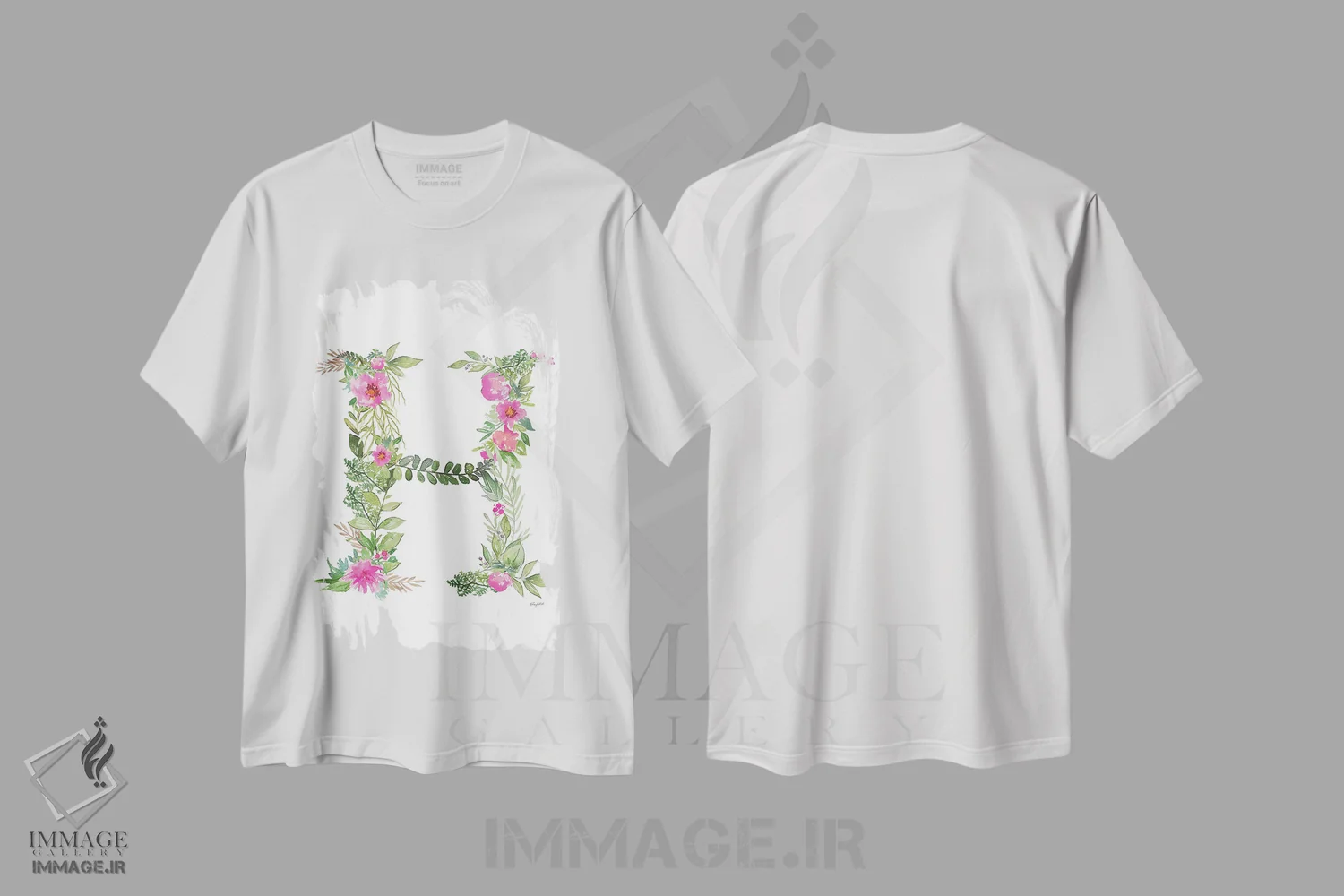 تیشرت سفید طرح دار حرف H گیاهی، تزئینی اثر کلسی مک نت | immage.ir
