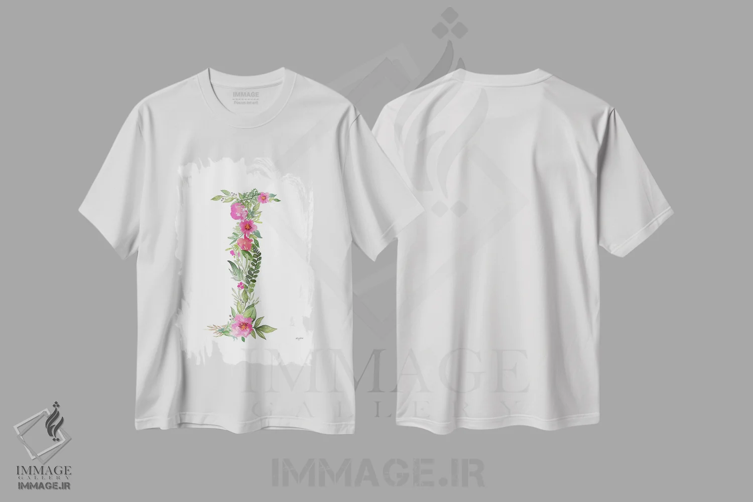تیشرت سفید طرح دار حرف I گیاهی، تزئینی اثر کلسی مک نت | فروشگاه ایماژ