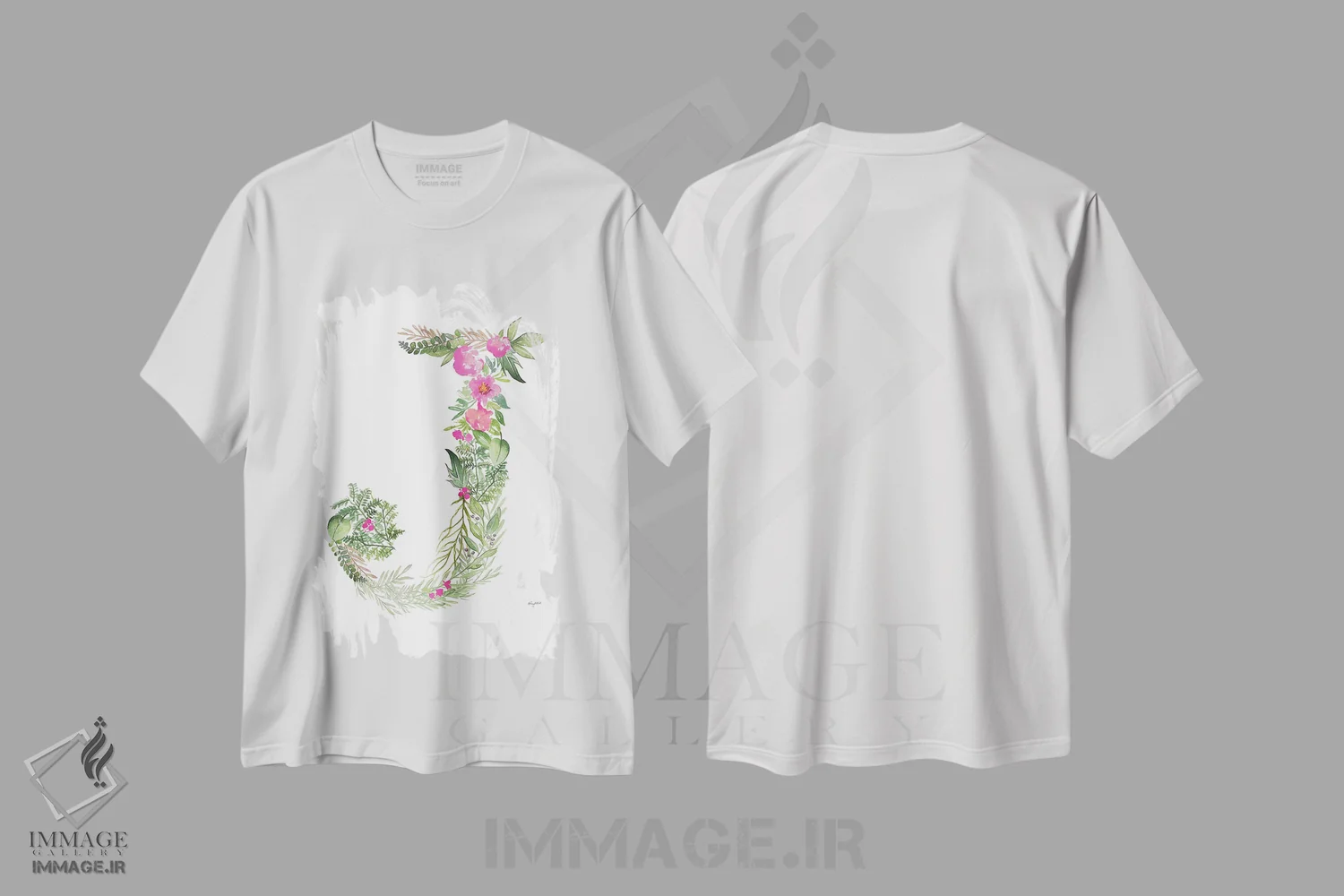 تیشرت سفید طرح دار حرف J گیاهی، تزئینی اثر کلسی مک نت | immage.ir