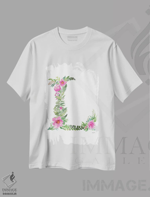 تیشرت سفید طرح دار حرف L گیاهی، تزئینی اثر کلسی مک نت | immage.ir