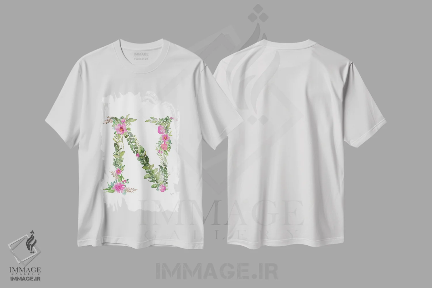 تیشرت سفید طرح دار حرف N گیاهی، تزئینی اثر کلسی مک نت | immage.ir