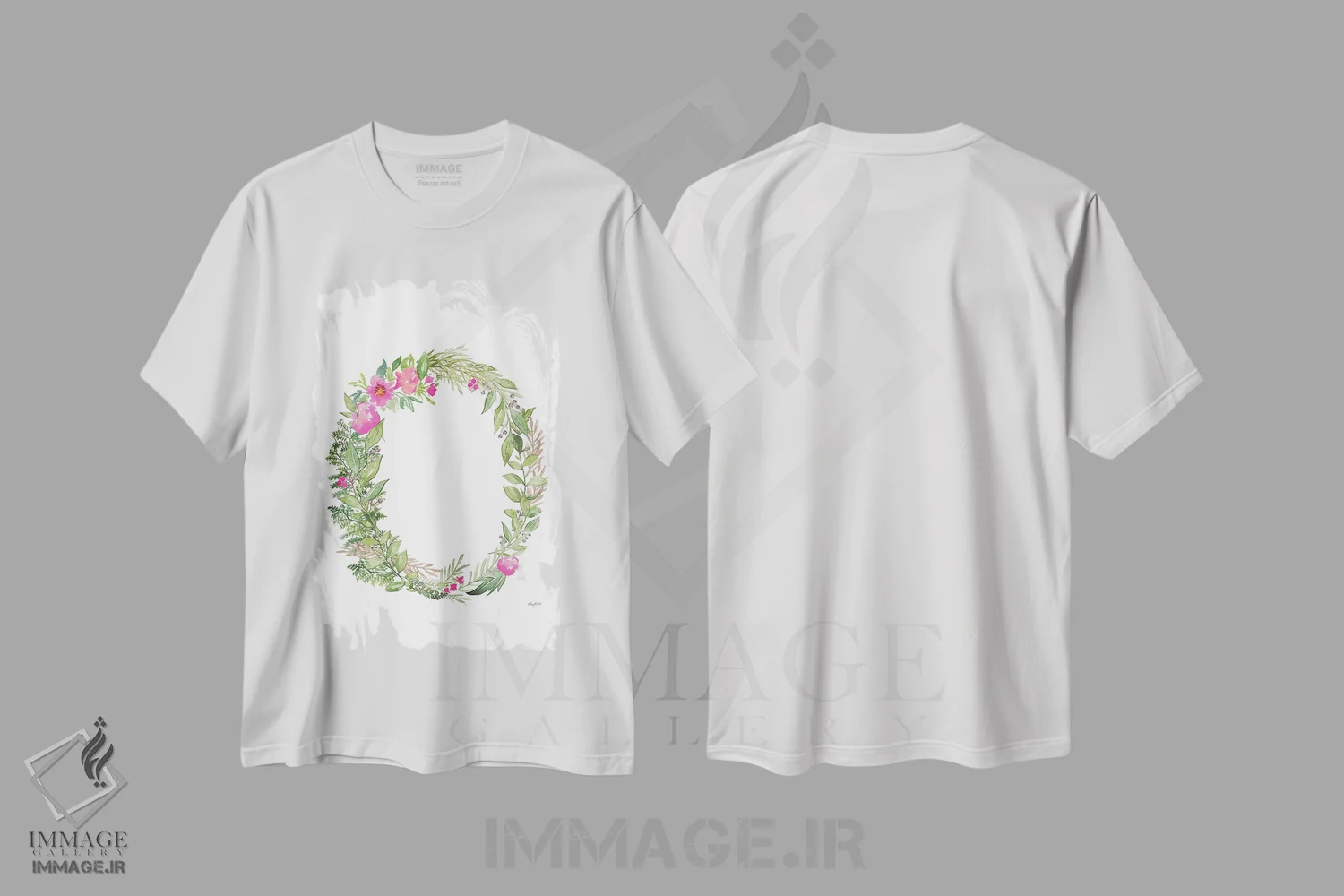 تیشرت سفید طرح دار حرف O گیاهی، تزئینی اثر کلسی مک نت | فروشگاه ایماژ
