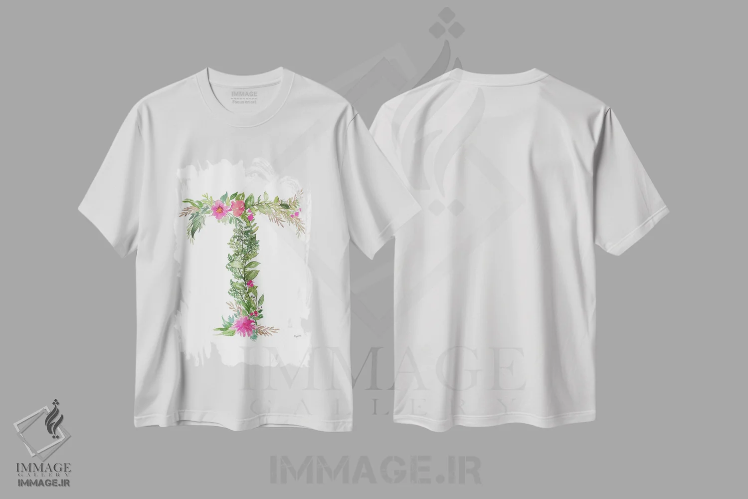 تیشرت سفید طرح دار حرف T گیاهی، تزئینی اثر کلسی مک نت | immage.ir