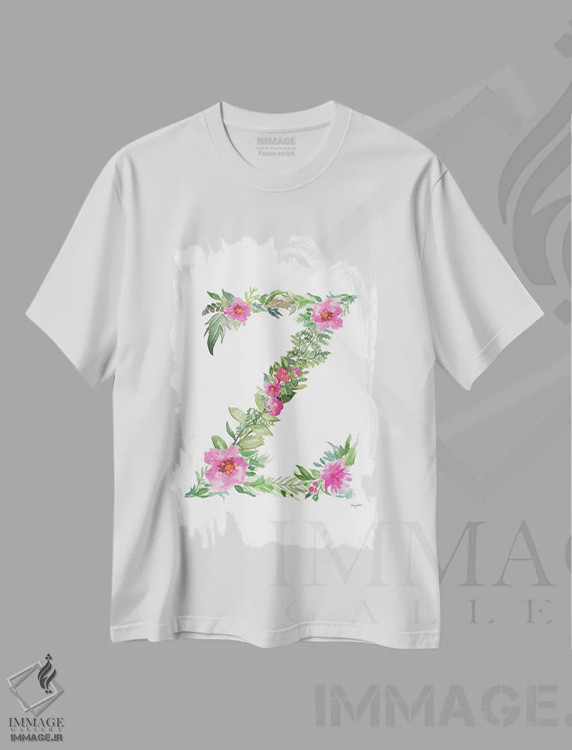 تیشرت سفید طرح دار حرف Z گیاهی، تزئینی اثر کلسی مک نت | immage.ir