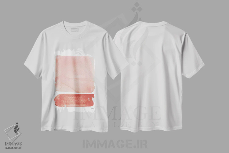 تیشرت سفید طرح دار انتزاعی مرجانی II اثر کلسی مک نت | immage.ir