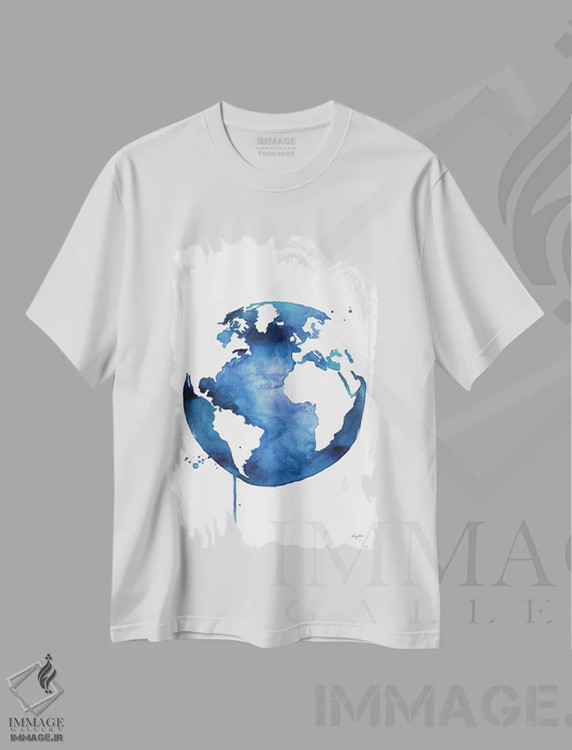 تیشرت سفید طرح دار روز زمین، تزئینی اثر کلسی مک نت | فروشگاه ایماژ