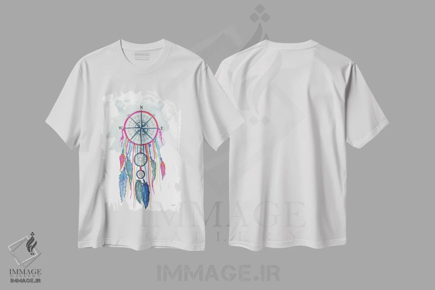 تیشرت سفید طرح دار دست ساز رویاگیر IX، دکور بوهمی اثر کلسی مک نت | immage.ir