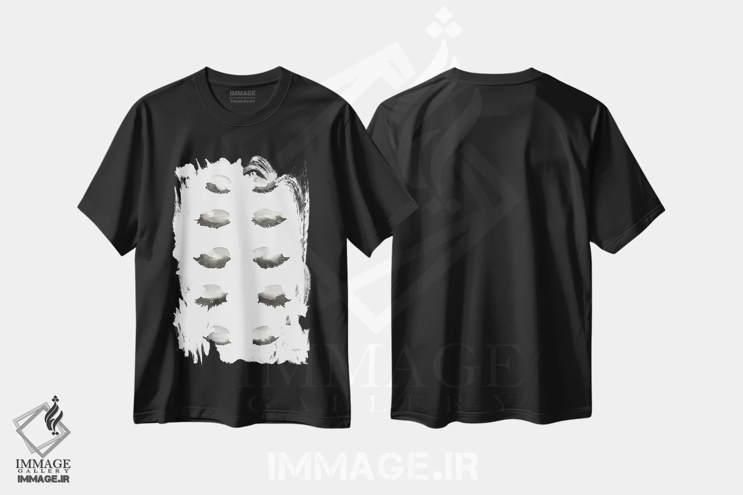 تیشرت مشکی طرح دار ضربه زدن مژه، تزئینی اثر کلسی مک نت | immage.ir