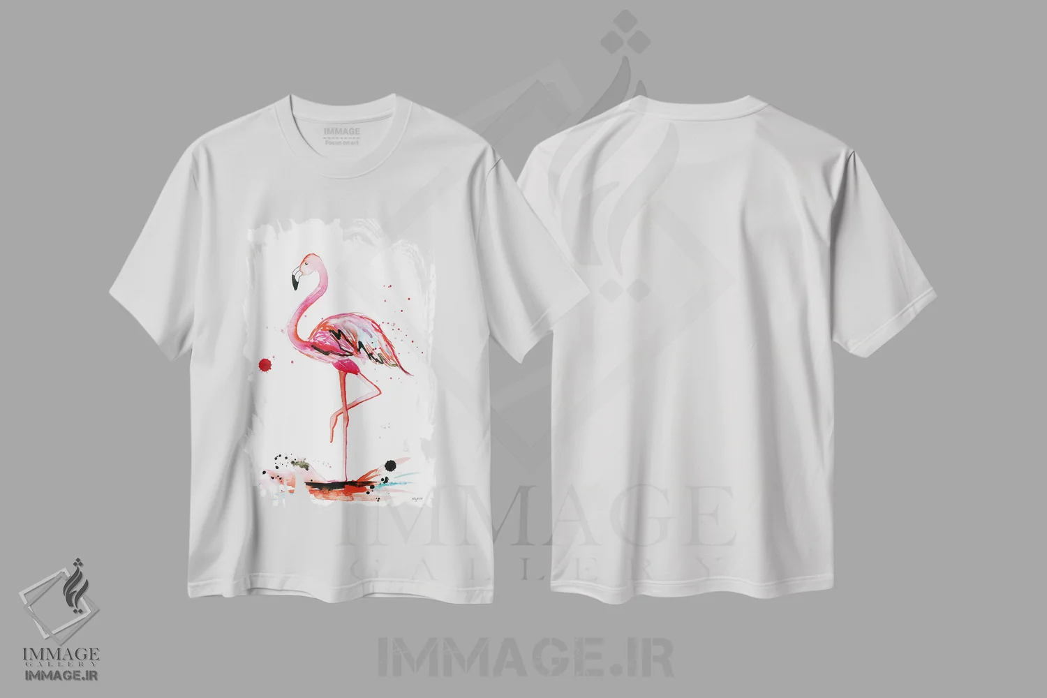تیشرت سفید طرح دار فلامینگو، تزئینی اثر کلسی مک نت | immage.ir