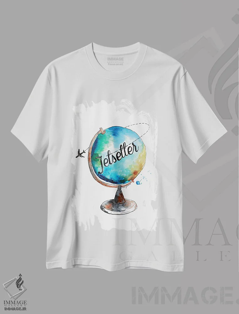 تیشرت سفید طرح دار اهل سفر، تزئینی اثر کلسی مک نت | immage.ir