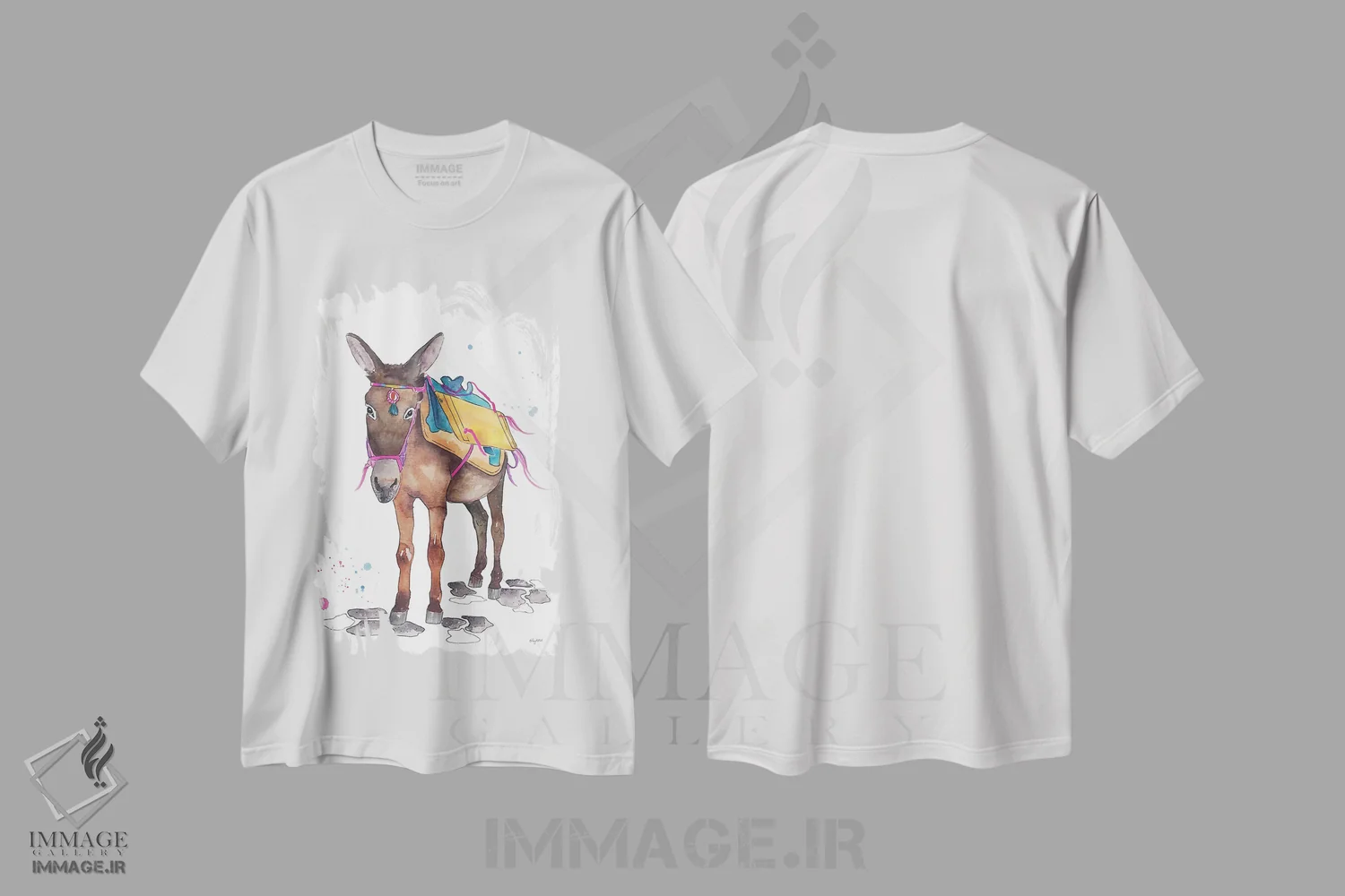 تیشرت سفید طرح دار الاغ یونانی، تزئینی اثر کلسی مک نت | immage.ir