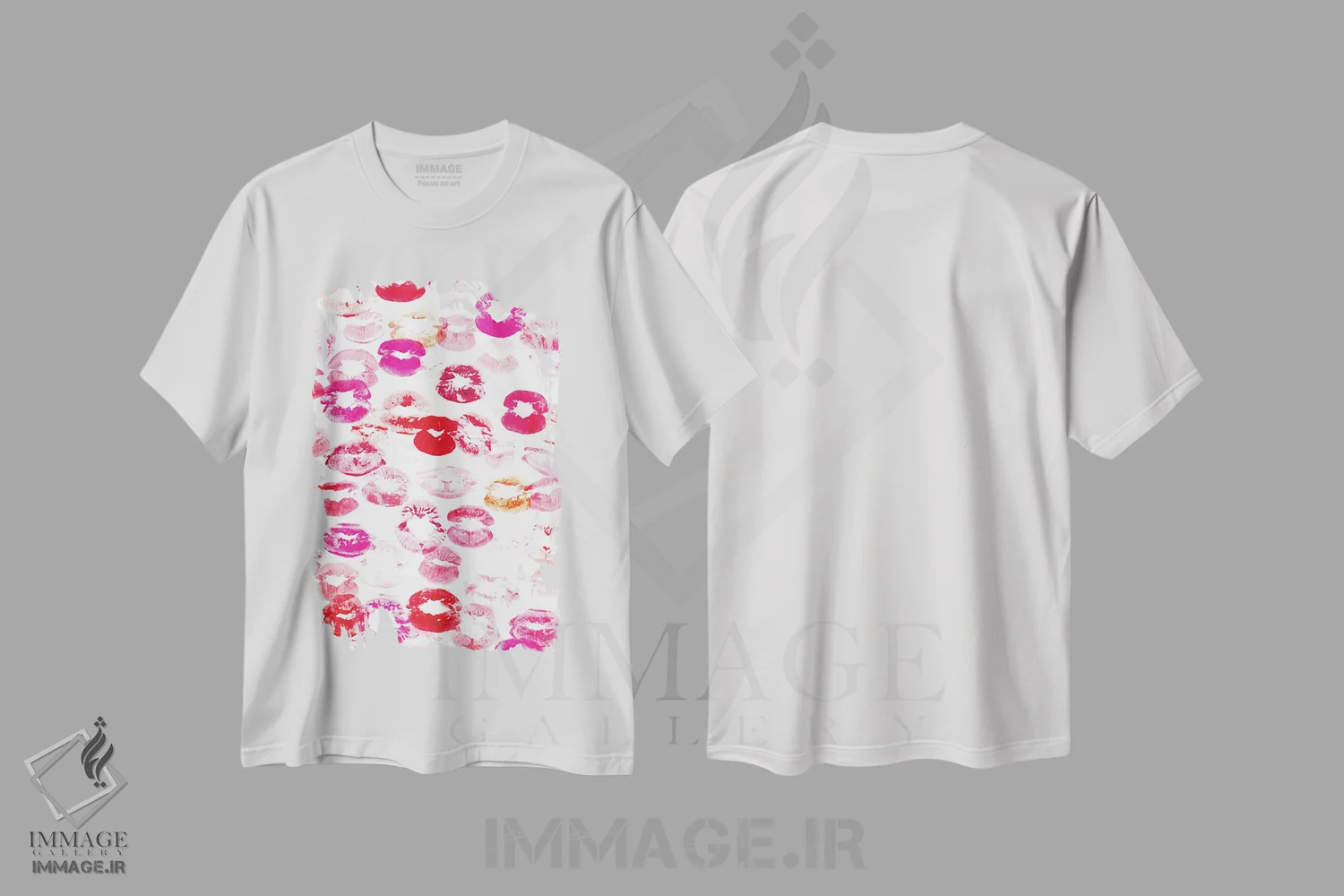 تیشرت سفید طرح دار بوسه، تزئینی اثر کلسی مک نت | immage.ir