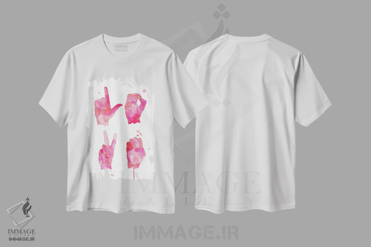 تیشرت سفید طرح دار علامت عشق، تزئینی اثر کلسی مک نت | فروشگاه ایماژ