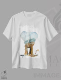 تیشرت سفید طرح دار فیل طبیعت، تزئینی اثر کلسی مک نت | immage.ir