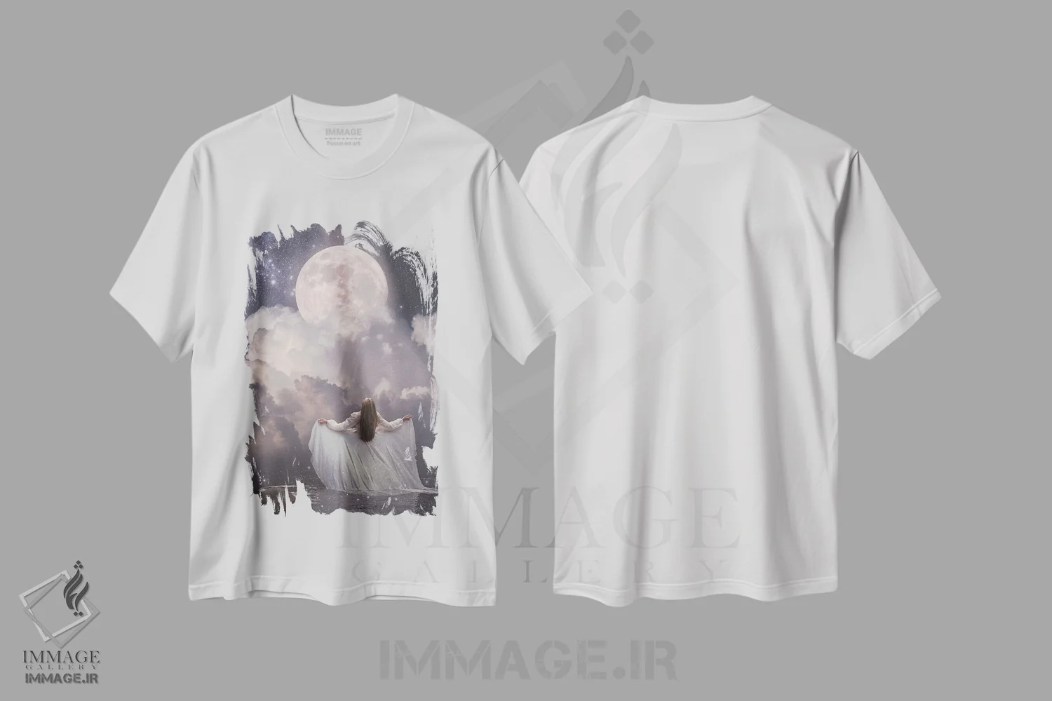 تیشرت سفید طرح دار فصل سرطان، عکاسی ترکیبی اثر مدنایت مون ویژوالز | فروشگاه ایماژ