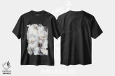 تیشرت مشکی طرح دار شکوفه های مرواریدی، آبستره اثر کِی. ناری | immage.ir