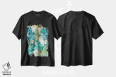 تیشرت مشکی طرح دار توهم گیاهی، آبستره اثر کِی. ناری | immage.ir