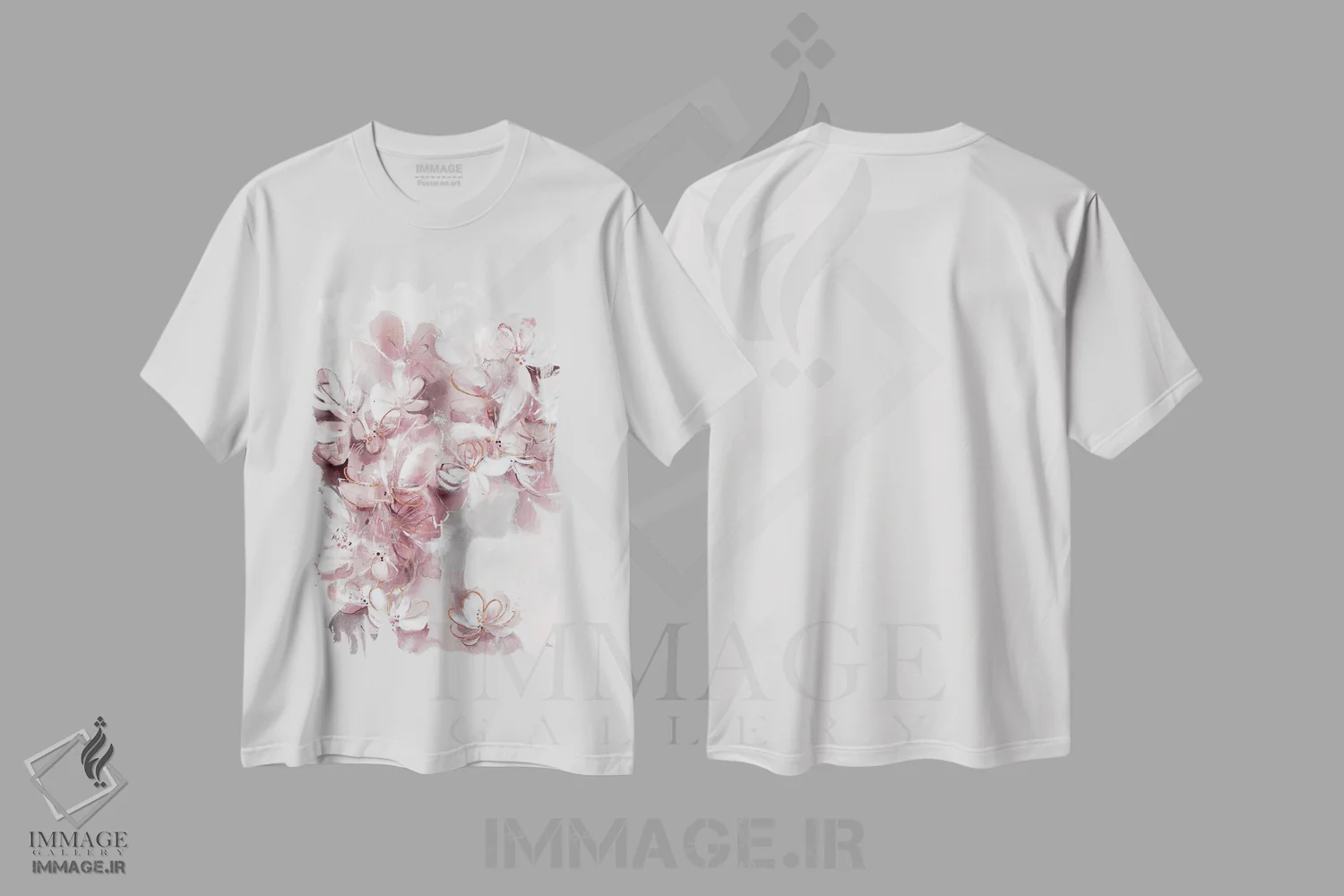 تیشرت سفید طرح دار بانوی فلورا اثر کِی. ناری | فروشگاه ایماژ