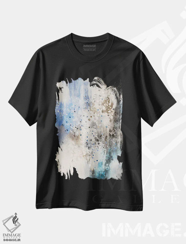 تیشرت مشکی طرح دار سنگ های یخچالی اثر کِی. ناری | فروشگاه ایماژ