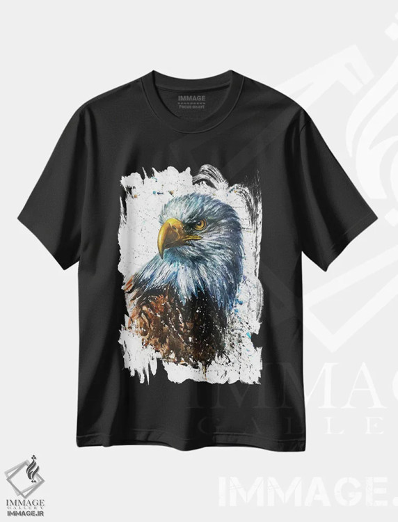 تیشرت مشکی طرح دار عقاب آمریکایی، مدیوم اثر کنستانتین کالینین | فروشگاه ایماژ