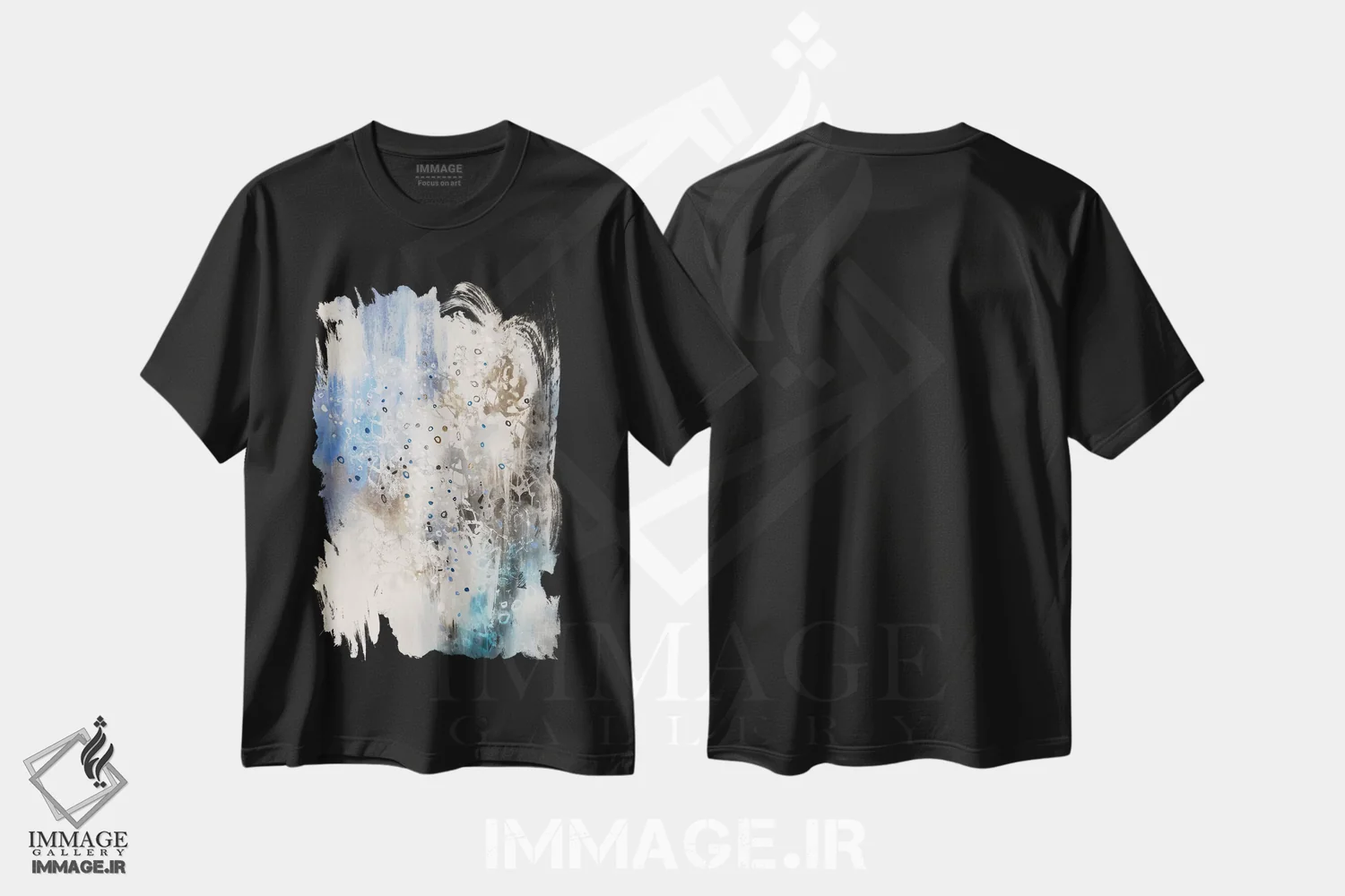 تیشرت مشکی طرح دار سنگ های یخچالی اثر کِی. ناری | فروشگاه ایماژ